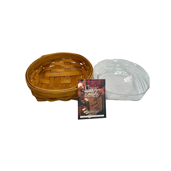 2001 Longaberger Small Catch All Basket #15083 w/Protector 7.25"RD x 2.25"H - Picture 2 of 4